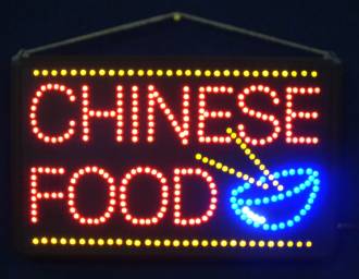 (LED-SIGN-16) LED Flashing CHINESE FOOD Sign